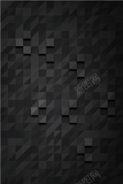 矢量黑色质感方块凹凸几何拼接背景背景