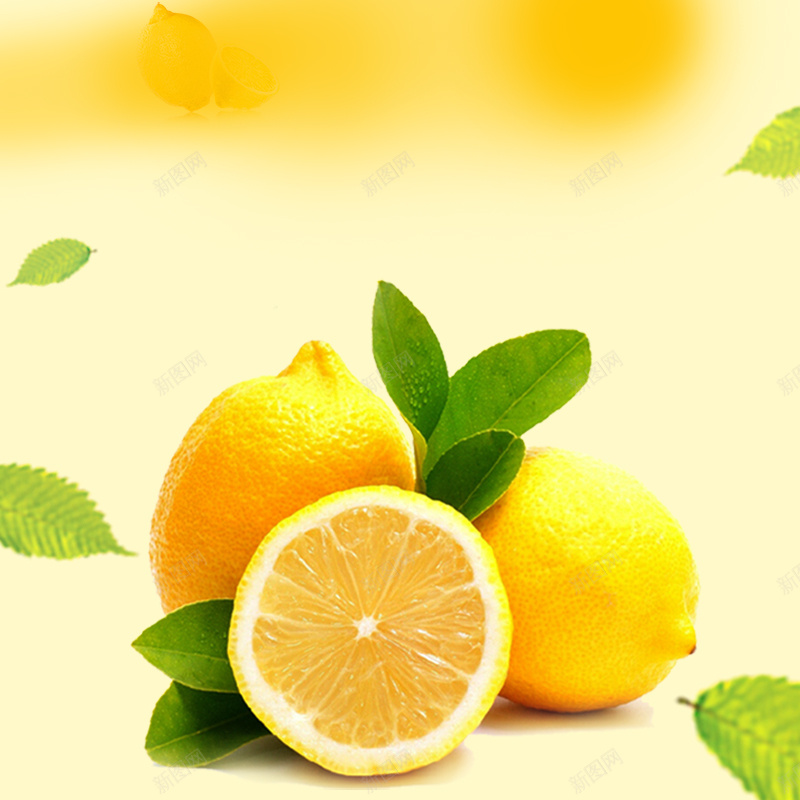 清新水果柠檬主图psd设计背景_88icon https://88icon.com 主图 柠檬 橙色 水果 淘宝 清新 素材 黄色