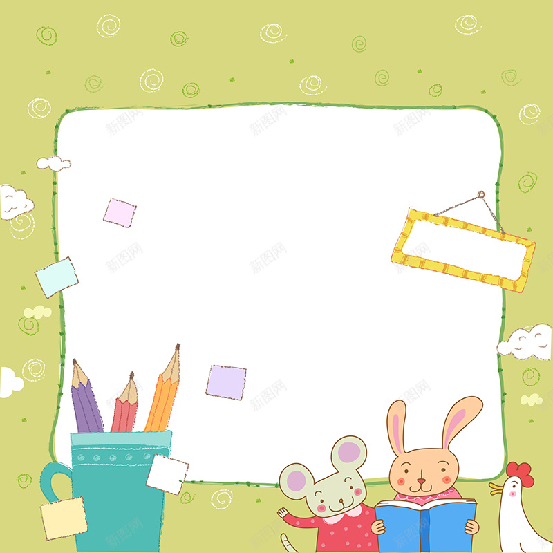 动物学英语插画jpg设计背景_88icon https://88icon.com 儿童 动物学英语 卡通人物 对话框 小兔子 小老鼠 小鸡 插画 水彩 白色 童趣 背景画 背景素材 铅笔