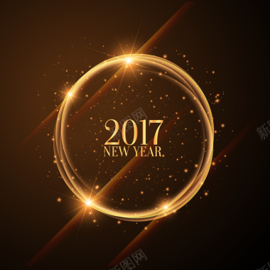 2017新年狂欢金色背景矢量图背景