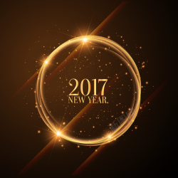 新年快乐圆2017新年狂欢金色背景矢量图高清图片