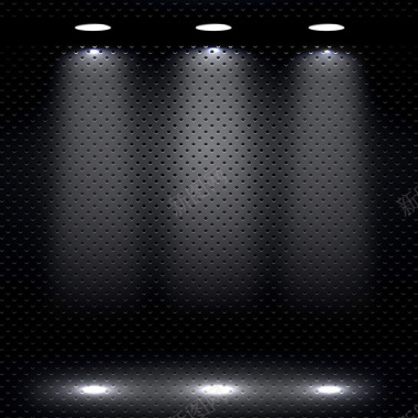 黑色金属质感舞台灯光背景背景