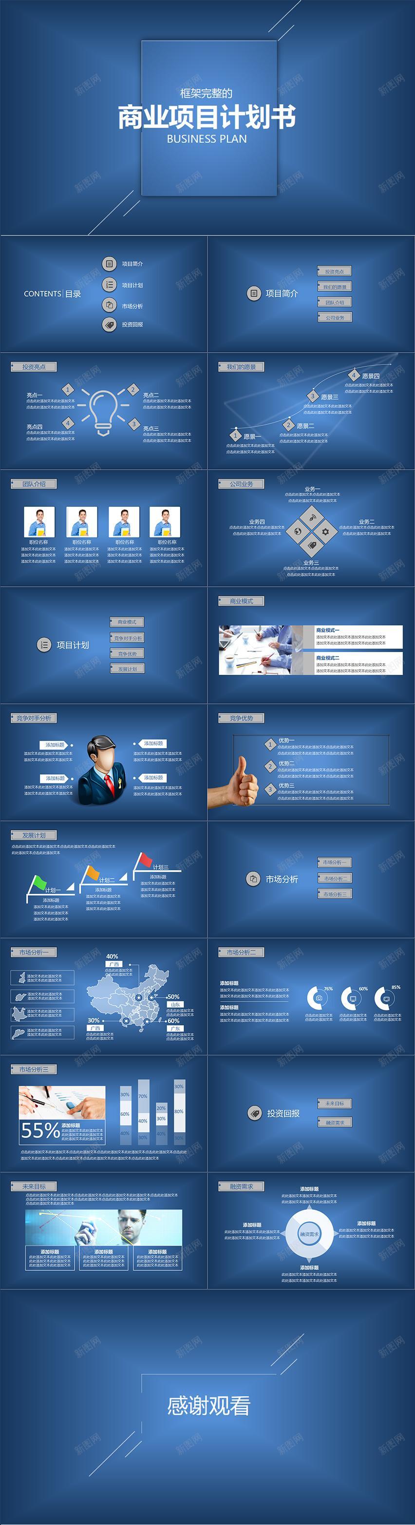 蓝色商业项目计划书PPT模板PPT模板_88icon https://88icon.com 商业 模板 蓝色 计划书 项目