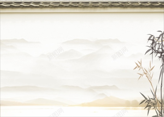 中国风水墨竹子背景背景