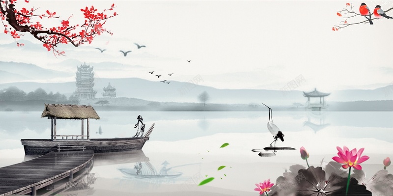中国古诗词学校文化psd设计背景_88icon https://88icon.com 150PPI PSD源文件 中华古诗词图片 中国古诗歌 中国古诗词 中国风 分层文件 古典诗歌 古典诗词 古诗歌 古诗词 小船 平面设计 河水 河流 荷花 诗歌 诗词