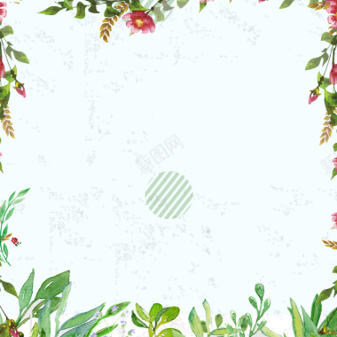 淘宝小清新植物花草边框夏季主图背景背景