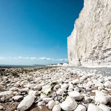海滩石头背景摄影图片