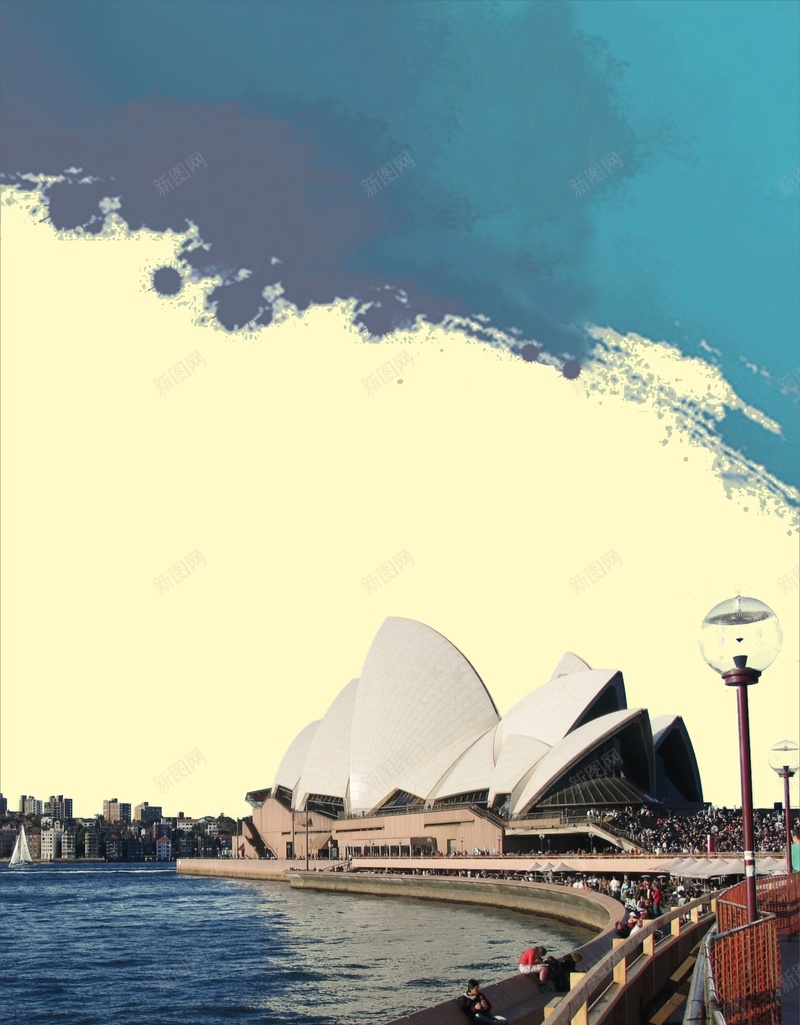 世界著名建筑海报背景图cdr设计背景_88icon https://88icon.com 小清新 悉尼歌剧院开心 文艺 简约 著名建筑