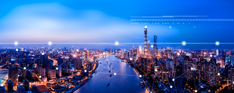 科技城市大气商务蓝色背景背景