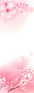 粉色樱花浪漫展板背景背景
