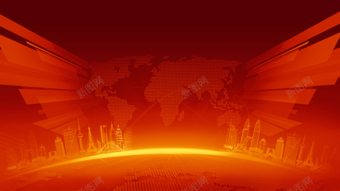 发布会红色电子背景背景