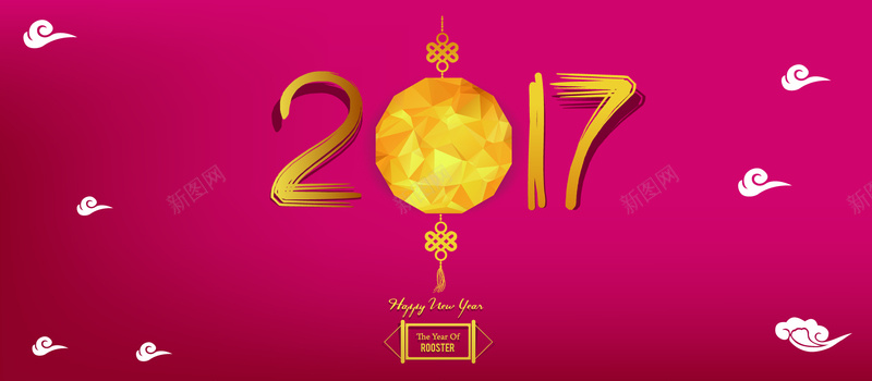 2017年新年背景矢量图ai设计背景_88icon https://88icon.com 2017背景 中国风 喜庆 大红 新年背景 海报banner 矢量图