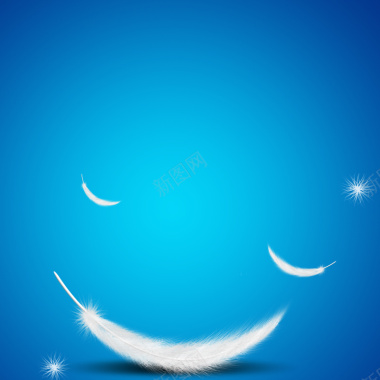 蓝色羽毛主图背景