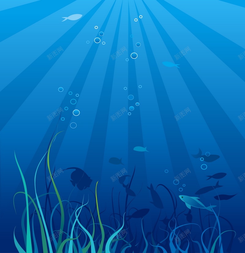 海底世界矢量图ai设计背景_88icon https://88icon.com 海底世界 海洋 海洋公园 海草 生物 蓝色 鱼类 矢量图
