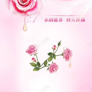 玫瑰花化妆品粉色PSD分层主图背景背景