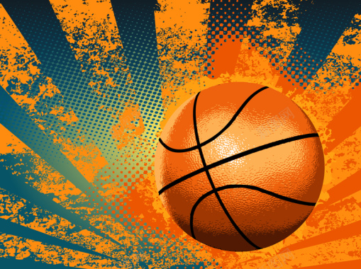 欧式篮球主题海报画册手绘矢量背景背景