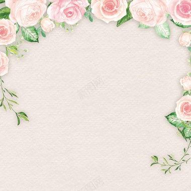 小清新水彩手绘玫瑰花背景背景