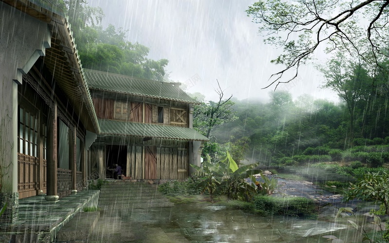 创意房子下雨jpg设计背景_88icon https://88icon.com 下雨 创意 房子 素材