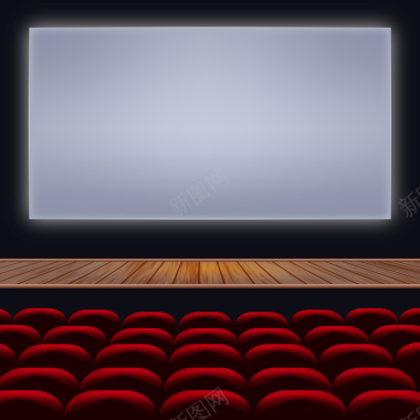 灰色调的电影院广告宣传背景图矢量图背景