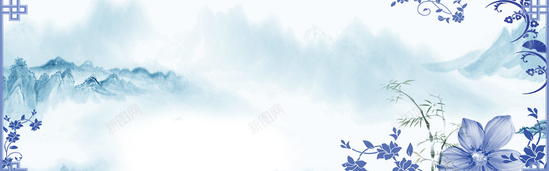 青花瓷中国风banner背景