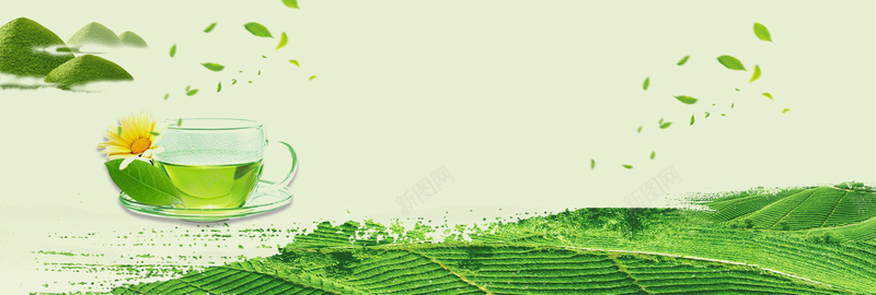 绿色清新绿叶茶叶饮品绿茶淘宝bannerpsd设计背景_88icon https://88icon.com banner 健康 养生 文艺 淘宝 清新 清茶 电商 绿叶 绿色 绿茶 自然 茶叶 茶道 饮品