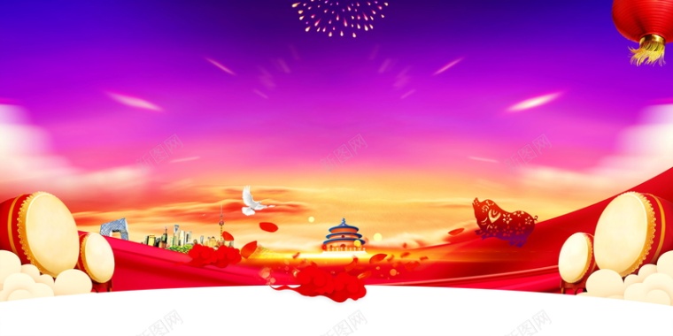 2019欢度春节喜庆猪年背景背景