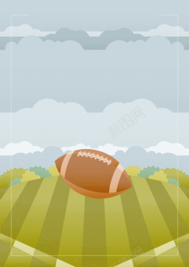 校园橄榄球比赛海报矢量图背景