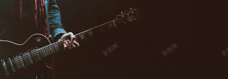吉他音乐简约黑色背景jpg设计背景_88icon https://88icon.com 吉他 小清新 文艺 海报banner 简约 音乐 黑色