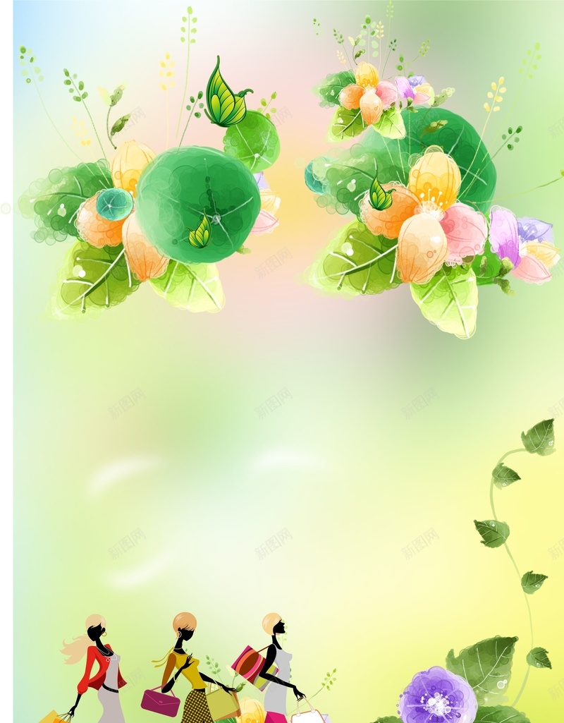 春季促销海报cdr背景模板cdr设计背景_88icon https://88icon.com cdr 上新 促销 卡通 新款 春季 水彩 海报 清新 花卉 购物