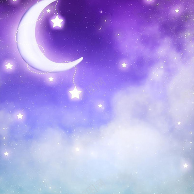 紫色梦幻月夜背景图背景