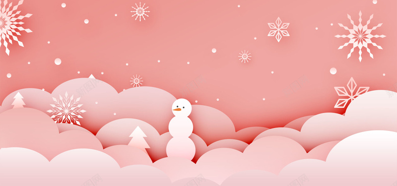 冬季剪纸贴画风格PSDbannerpsd设计背景_88icon https://88icon.com PSD海报 冬季 几何 季剪纸 扁平化 文艺清新 浪漫梦幻 淡蓝色背景 白色背景 简约大气 贴画风格