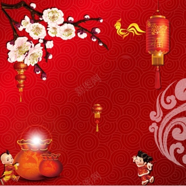 春节新年节日海报背景模板矢量图背景