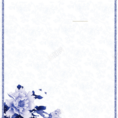 蓝色青花瓷主图背景