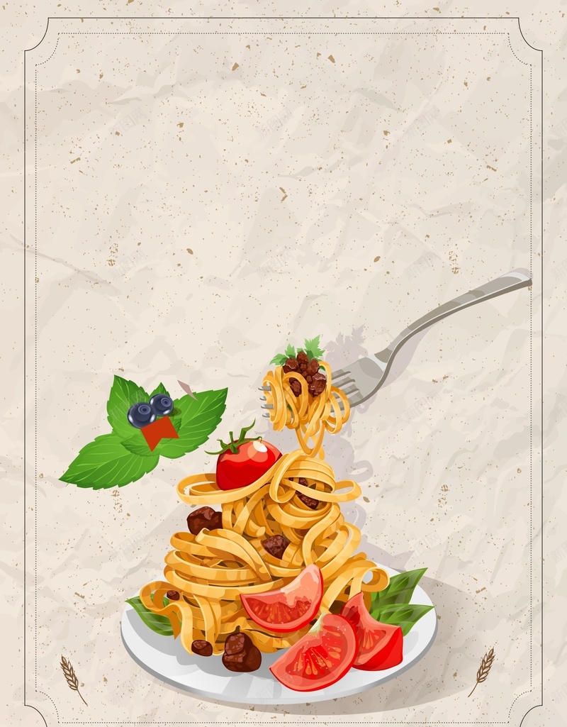 意大利面简约背景cdr设计背景_88icon https://88icon.com 以国料理 休闲 意大利面 特色小吃 简约 美味 美食 质感 餐厅