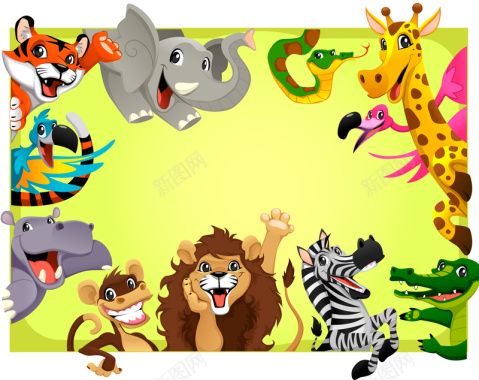 儿童动物玩具可爱反斗海报背景矢量图背景