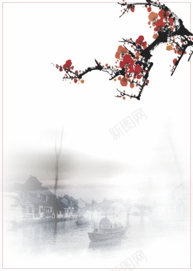 中国风水墨画cdr海报背景模板背景