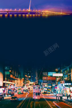 创意香港旅游促销海报背景