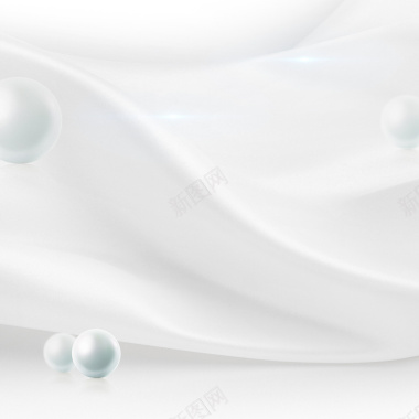 白色丝绸珍珠化妆品PSD分层主图背景