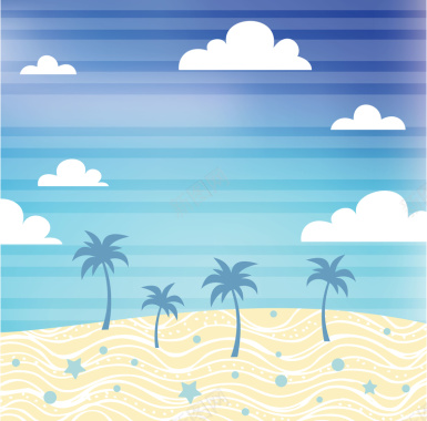 海滩和棕榈树的背景矢量图背景