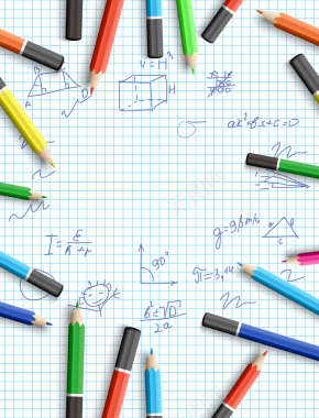 矢量创意铅笔数学公式开学季背景背景