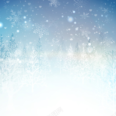 蓝色冰雪圣诞树背景矢量图背景