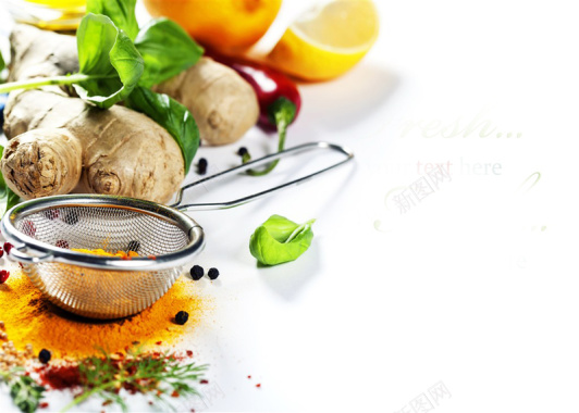 淘宝小清新调味品背景背景