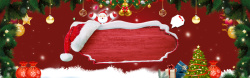 圣圣诞老人圣诞节铃铛圣诞树红色banner高清图片