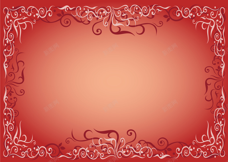 手绘矢量红色质感花纹边框背景ai设计背景_88icon https://88icon.com 手绘 海报 矢量 素材 红色 背景 花纹 质感 边框 矢量图