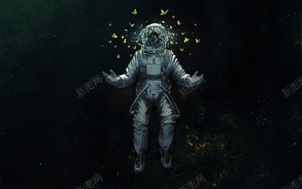 宇航员漂浮黑色背景壁纸jpg设计背景_88icon https://88icon.com 壁纸 宇航员 漂浮 背景 黑色