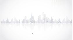 城市倒影城市建筑商务背景模板矢量图高清图片