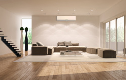 壁挂式客厅沙发家具与壁挂式空调背景高清图片