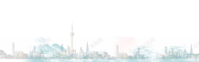 上海外滩清新简约背景图背景