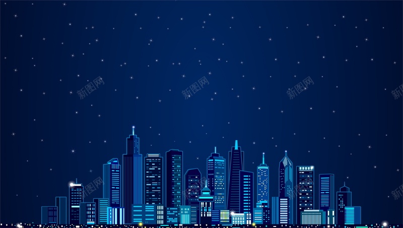城市建筑风景背景矢量图ai设计背景_88icon https://88icon.com AI 城市 城市建筑风景 城市的夜晚 夜空 平面 广告 建筑背景 星空背景 模板 海报 矢量 素材 背景 蓝色建筑 蓝色背景 高楼大厦 矢量图