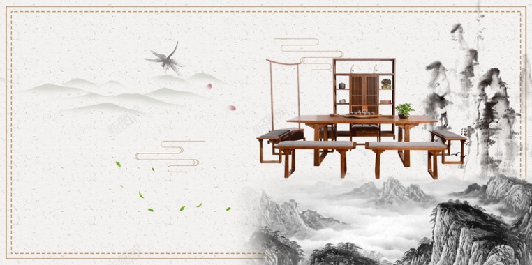 中国风中式家具背景背景